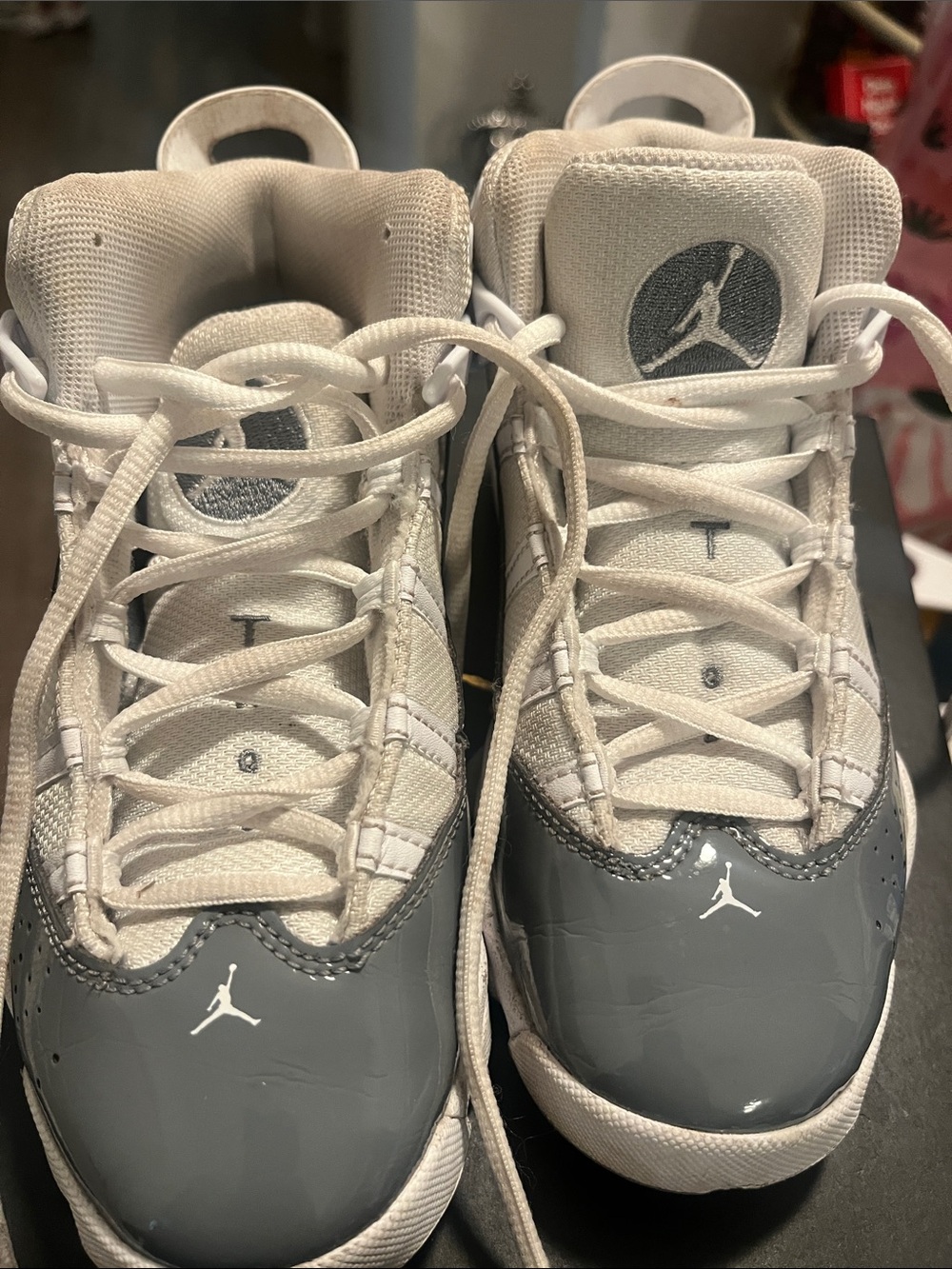 Jordan Kids' Basketball Sneakers in White and Gray